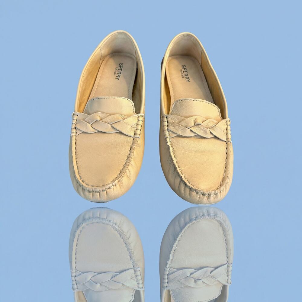 Sperry Top-Sider Women's 8.5 Tan Leather Braided Loafers
